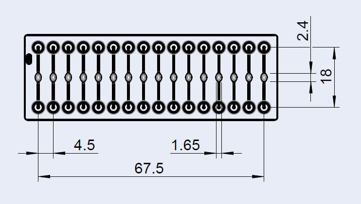 Dimensions of the 2.5 &micro;L reaction chamber chip
