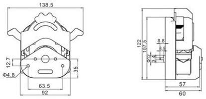 YZII25 pump head dimensions