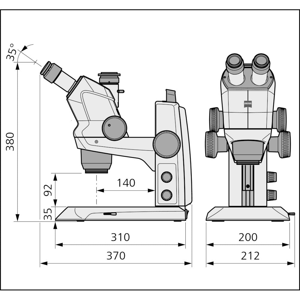ZEISS Stemi 508 dimensions