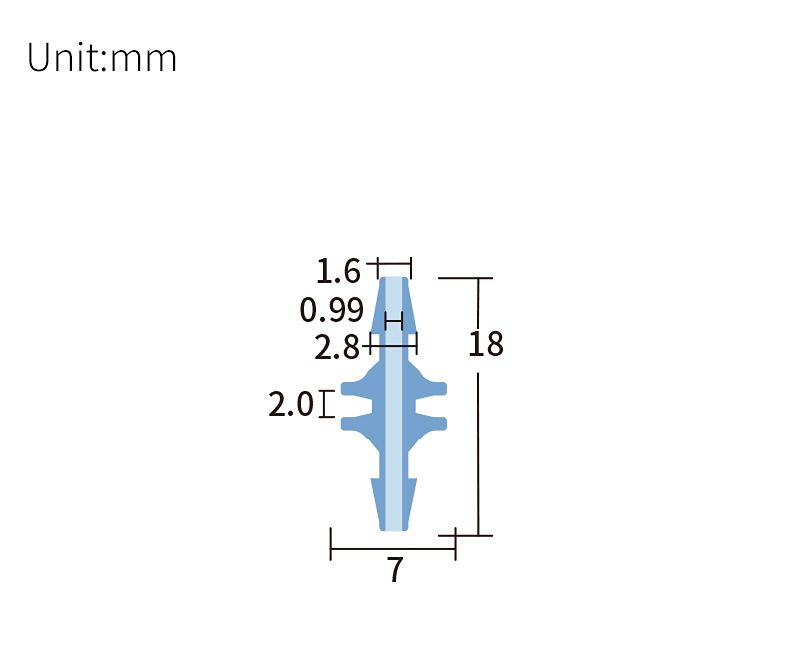 technical drawing of Barbed union (pack of 10) - PP BB-007